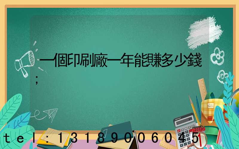 一個印刷廠一年能賺多少錢