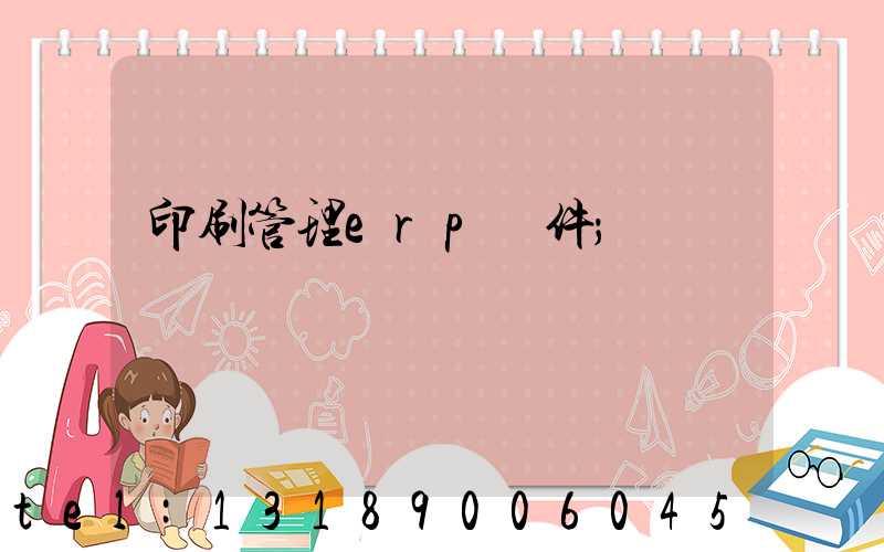 印刷管理erp軟件