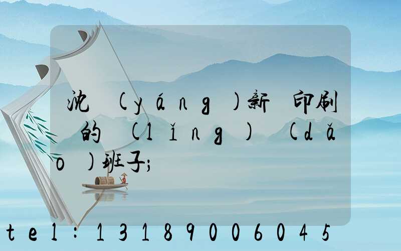 沈陽(yáng)新華印刷廠的領(lǐng)導(dǎo)班子