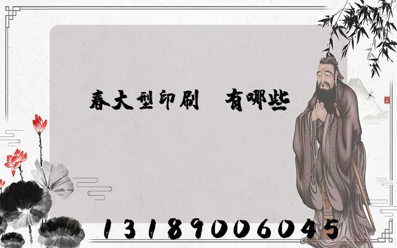 長春大型印刷廠有哪些