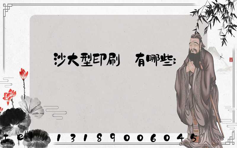 長沙大型印刷廠有哪些